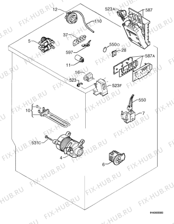 Взрыв-схема стиральной машины Privileg 724401_20457 - Схема узла Electrical equipment 268